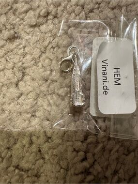 Silver Empire State Building Charm Pendant